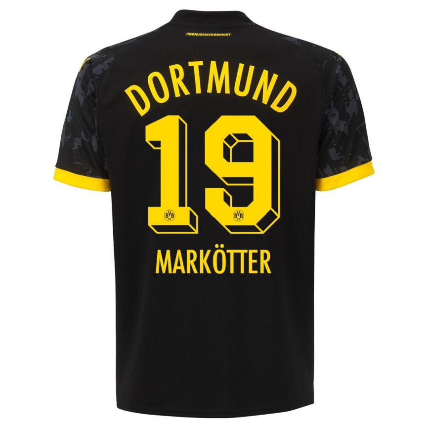 Kinder Fußball Jonah Markötter #19 Schwarz Auswärtstrikot Trikot 2023/24 T-Shirt Luxemburg