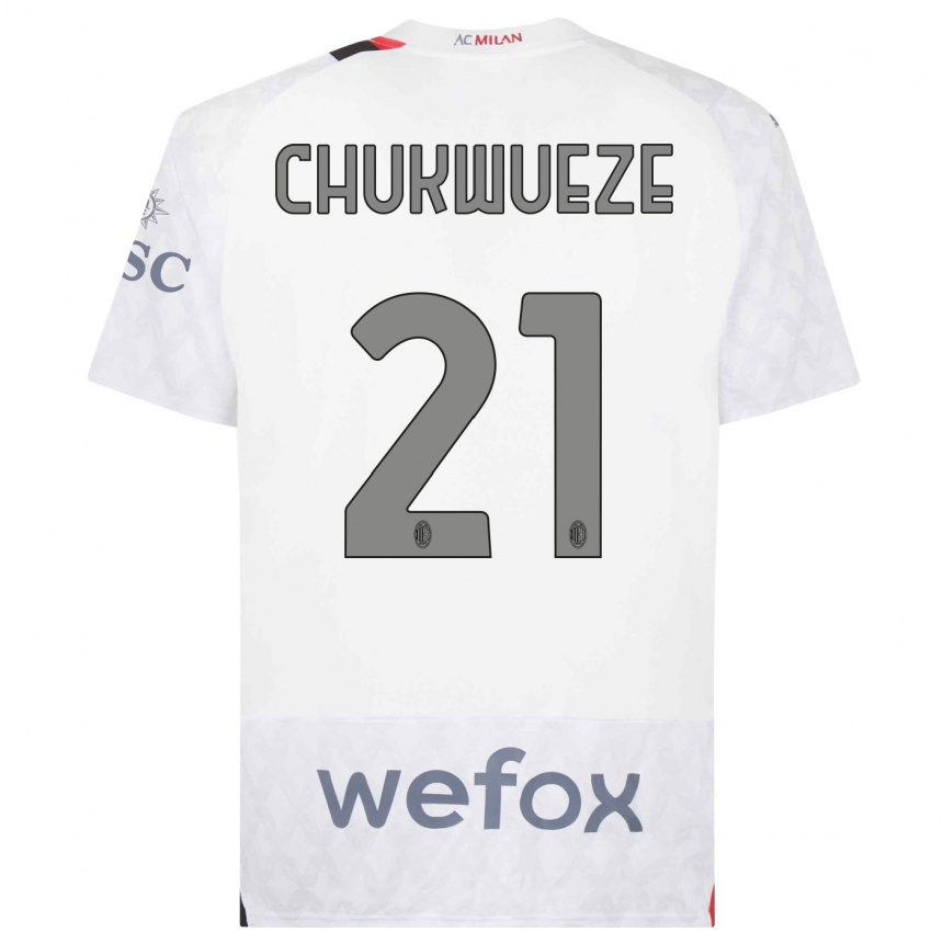 Kinder Fußball Samuel Chukwueze #21 Weiß Auswärtstrikot Trikot 2023/24 T-Shirt Luxemburg