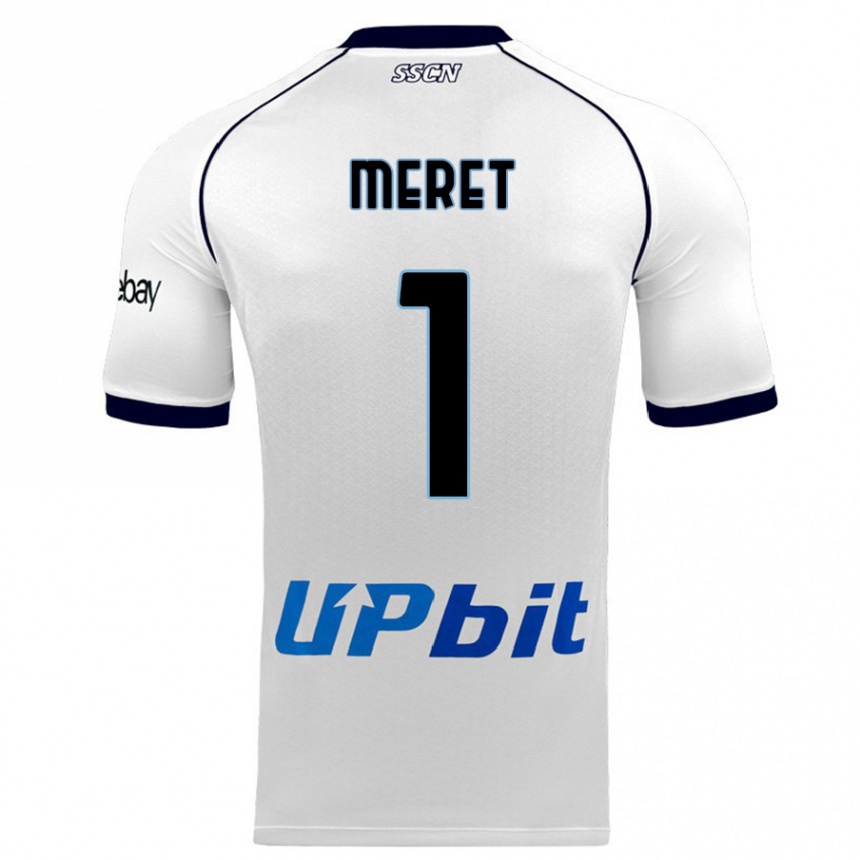 Kinder Fußball Alex Meret #1 Weiß Auswärtstrikot Trikot 2023/24 T-Shirt Luxemburg