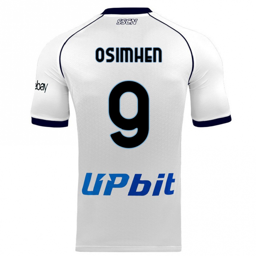 Kinder Fußball Victor Osimhen #9 Weiß Auswärtstrikot Trikot 2023/24 T-Shirt Luxemburg