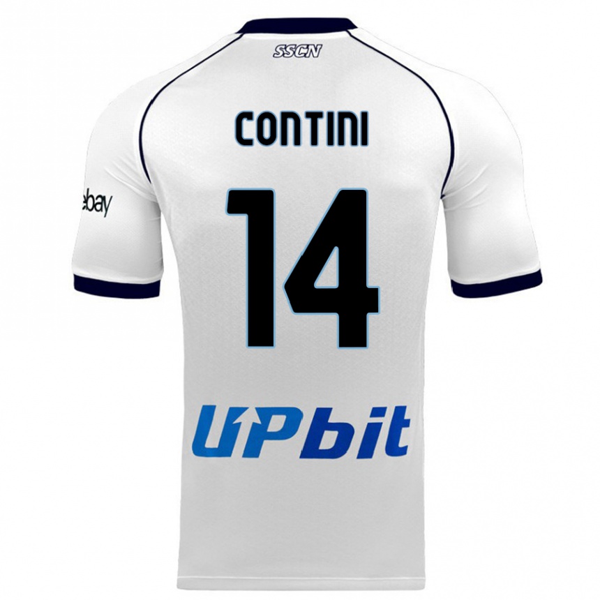 Kinder Fußball Nikita Contini #14 Weiß Auswärtstrikot Trikot 2023/24 T-Shirt Luxemburg