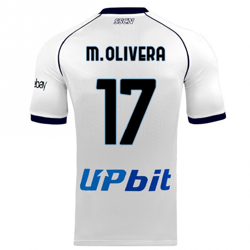 Kinder Fußball Mathias Olivera #17 Weiß Auswärtstrikot Trikot 2023/24 T-Shirt Luxemburg