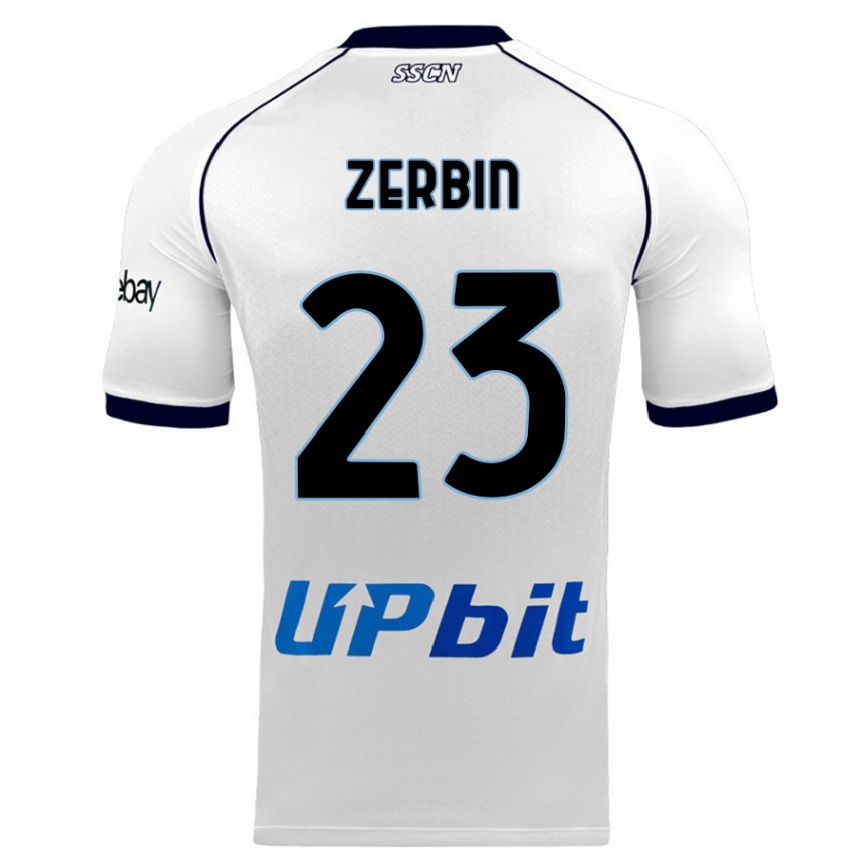 Kinder Fußball Alessio Zerbin #23 Weiß Auswärtstrikot Trikot 2023/24 T-Shirt Luxemburg