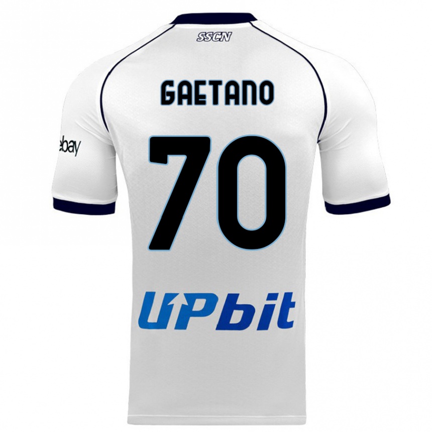 Kinder Fußball Gianluca Gaetano #70 Weiß Auswärtstrikot Trikot 2023/24 T-Shirt Luxemburg