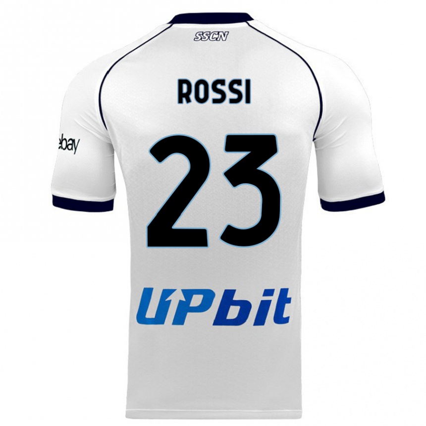 Kinder Fußball Leonardo Rossi #23 Weiß Auswärtstrikot Trikot 2023/24 T-Shirt Luxemburg