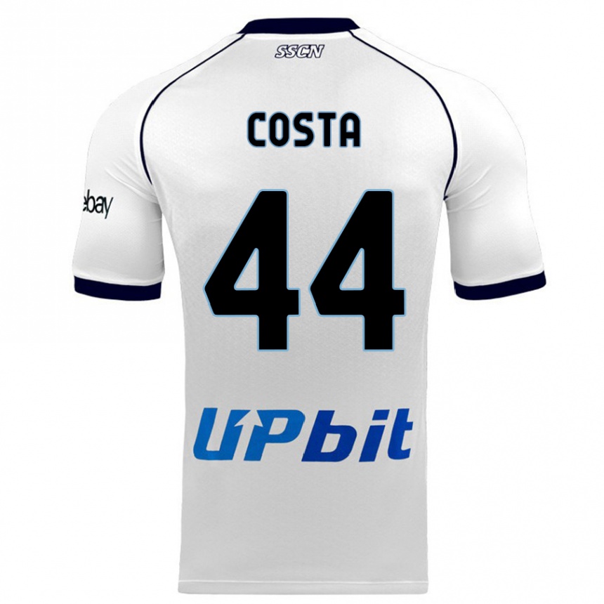 Kinder Fußball Filippo Costa #44 Weiß Auswärtstrikot Trikot 2023/24 T-Shirt Luxemburg