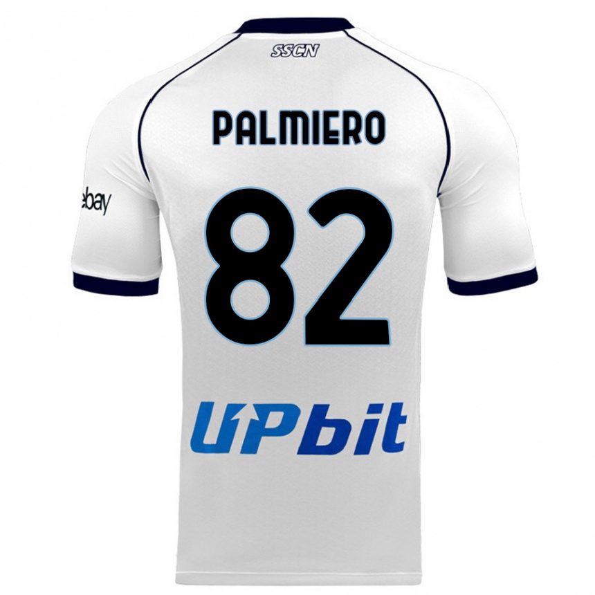 Kinder Fußball Luca Palmiero #82 Weiß Auswärtstrikot Trikot 2023/24 T-Shirt Luxemburg