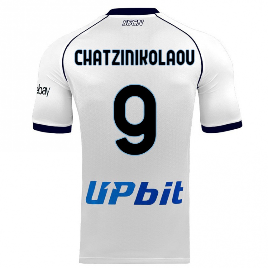 Kinder Fußball Despoina Chatzinikolaou #9 Weiß Auswärtstrikot Trikot 2023/24 T-Shirt Luxemburg