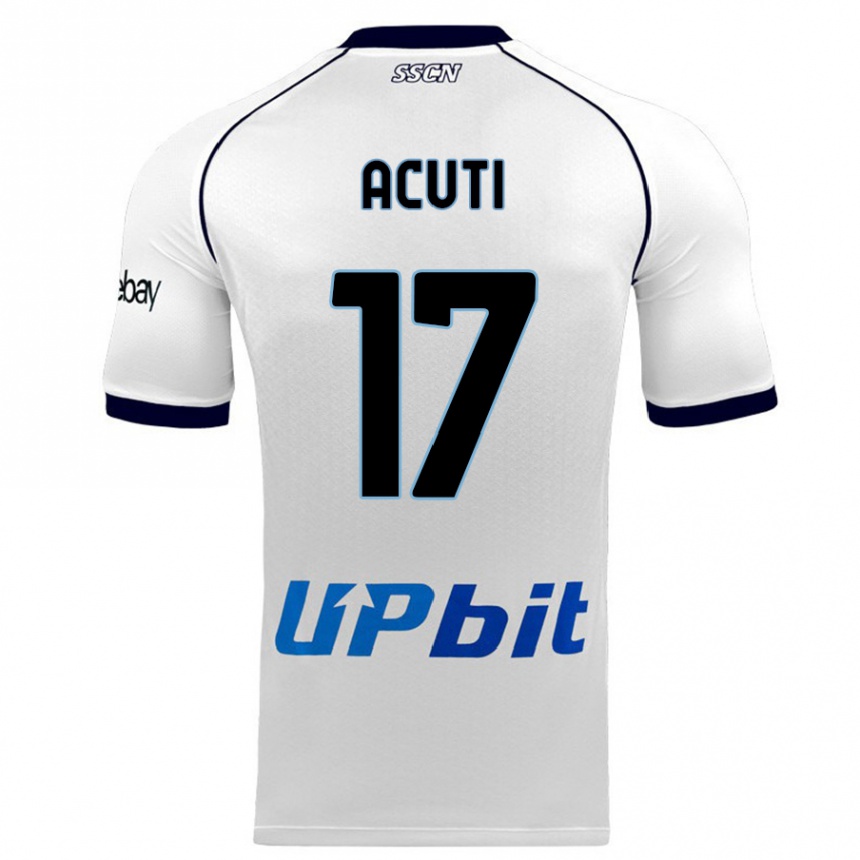 Kinder Fußball Arianna Acuti #17 Weiß Auswärtstrikot Trikot 2023/24 T-Shirt Luxemburg