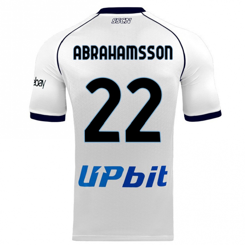 Kinder Fußball Sejde Abrahamsson #22 Weiß Auswärtstrikot Trikot 2023/24 T-Shirt Luxemburg