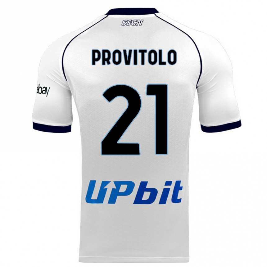 Kinder Fußball Vincenzo Provitolo #21 Weiß Auswärtstrikot Trikot 2023/24 T-Shirt Luxemburg