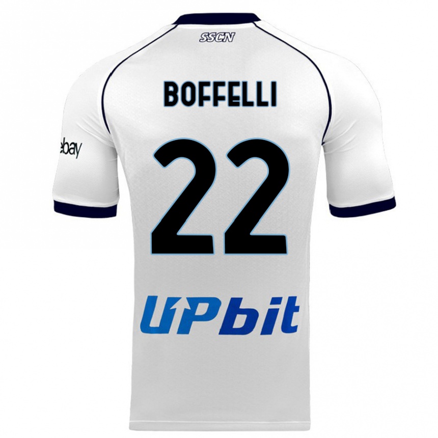 Kinder Fußball Valerio Boffelli #22 Weiß Auswärtstrikot Trikot 2023/24 T-Shirt Luxemburg