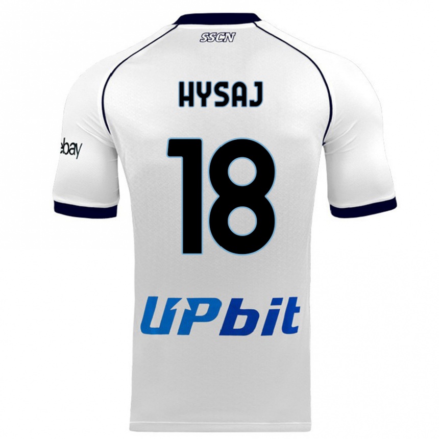 Kinder Fußball Daniel Hysaj #18 Weiß Auswärtstrikot Trikot 2023/24 T-Shirt Luxemburg