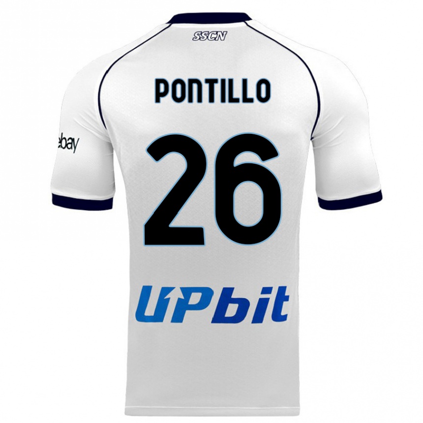 Kinder Fußball Pasquale Pontillo #26 Weiß Auswärtstrikot Trikot 2023/24 T-Shirt Luxemburg