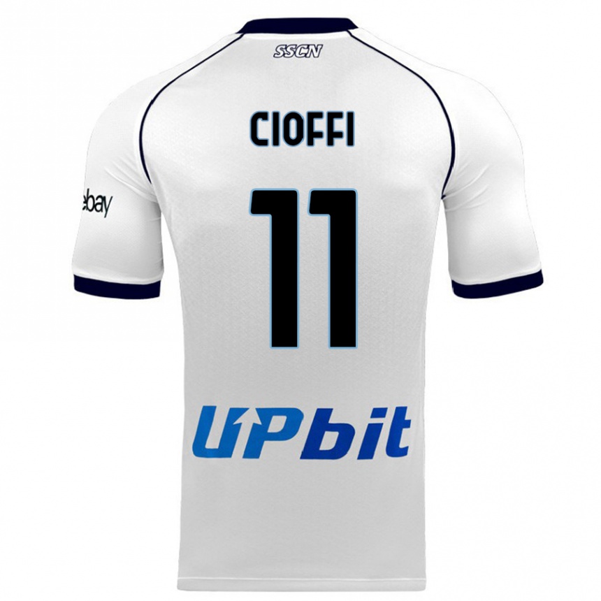 Kinder Fußball Antonio Cioffi #11 Weiß Auswärtstrikot Trikot 2023/24 T-Shirt Luxemburg