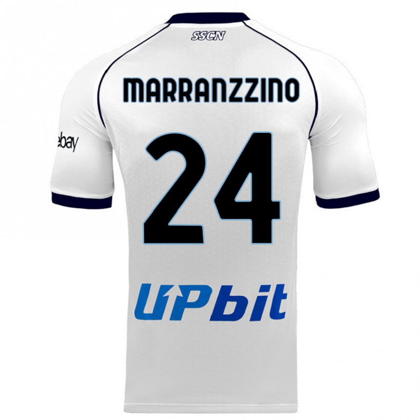 Kinder Fußball Pasquale Marranzzino #24 Weiß Auswärtstrikot Trikot 2023/24 T-Shirt Luxemburg