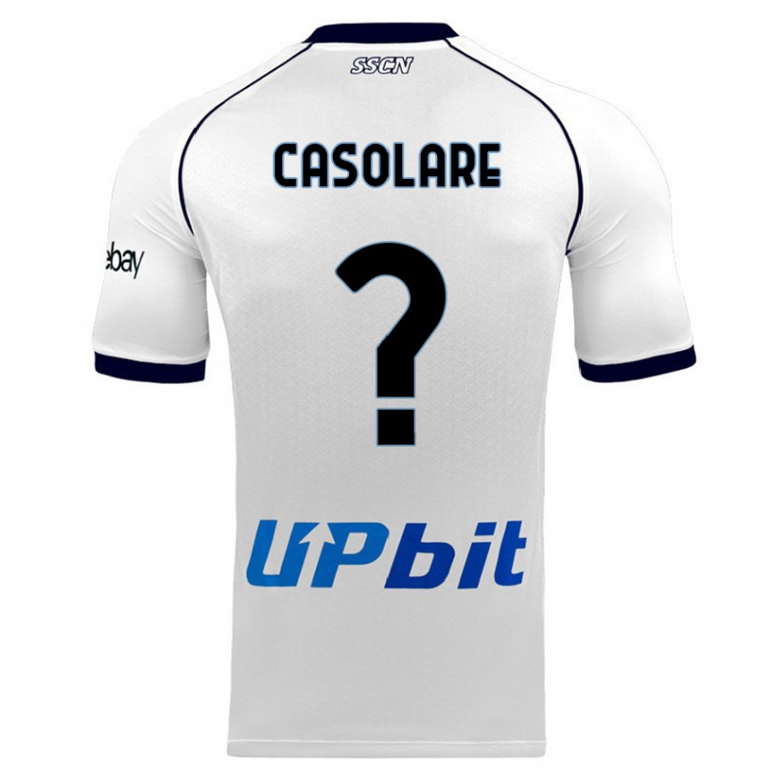 Kinder Fußball Gabriel Casolare #0 Weiß Auswärtstrikot Trikot 2023/24 T-Shirt Luxemburg