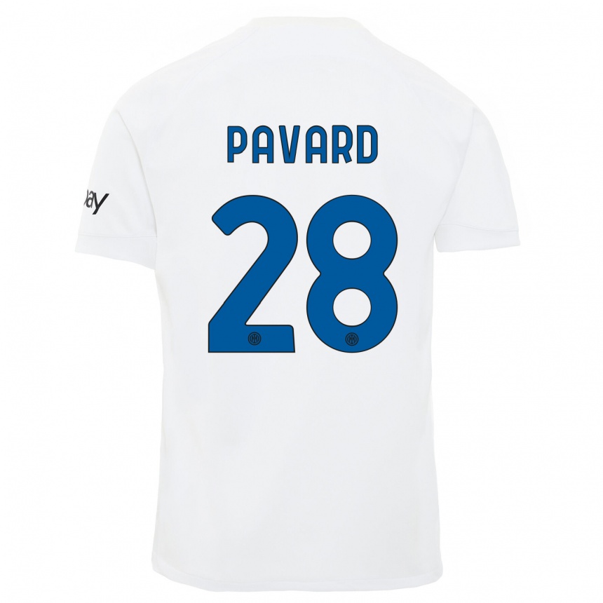Kinder Fußball Benjamin Pavard #28 Weiß Auswärtstrikot Trikot 2023/24 T-Shirt Luxemburg