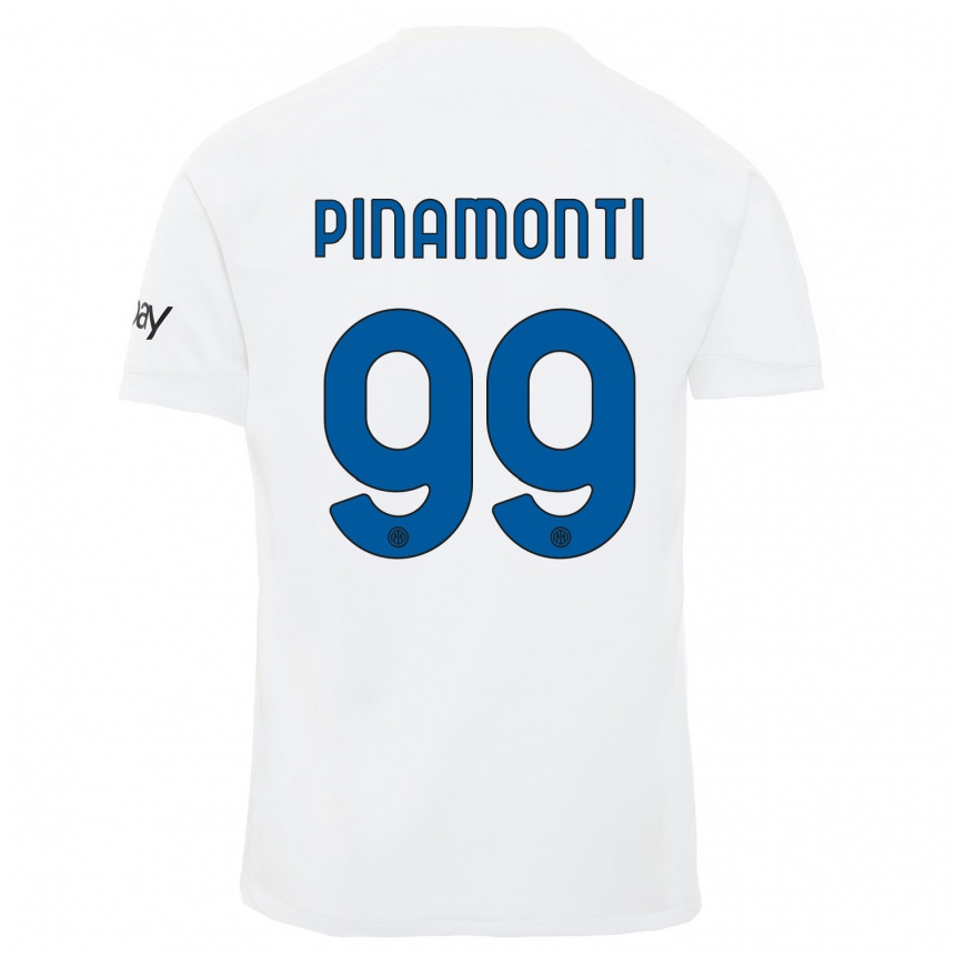 Kinder Fußball Andrea Pinamonti #99 Weiß Auswärtstrikot Trikot 2023/24 T-Shirt Luxemburg