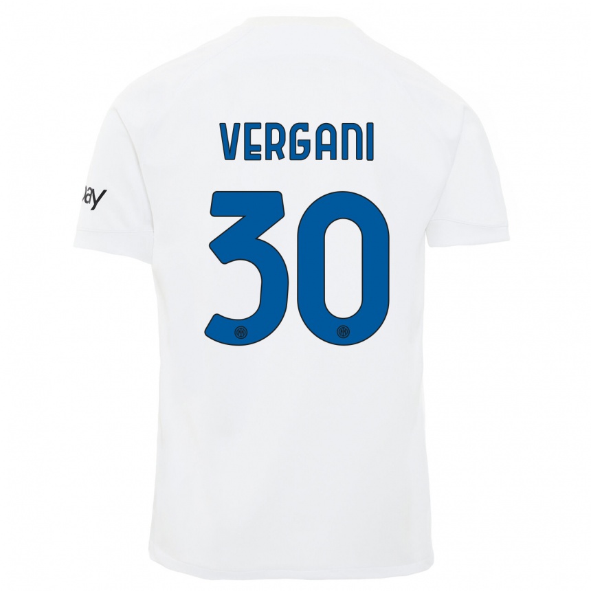 Kinder Fußball Bianca Vergani #30 Weiß Auswärtstrikot Trikot 2023/24 T-Shirt Luxemburg