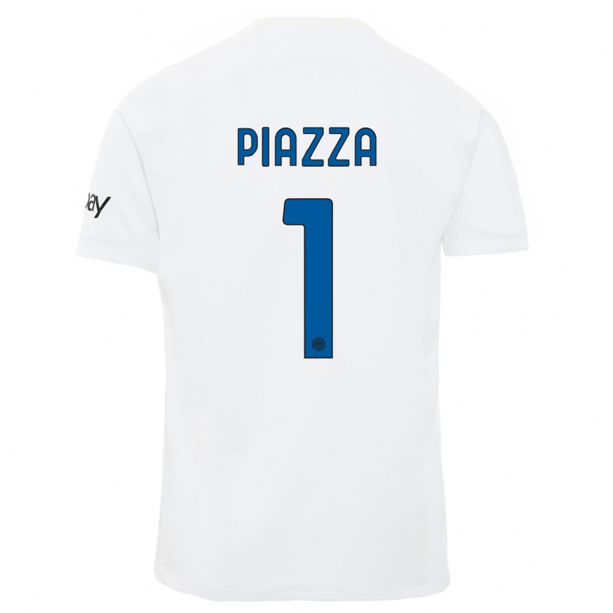 Kinder Fußball Alessia Piazza #1 Weiß Auswärtstrikot Trikot 2023/24 T-Shirt Luxemburg