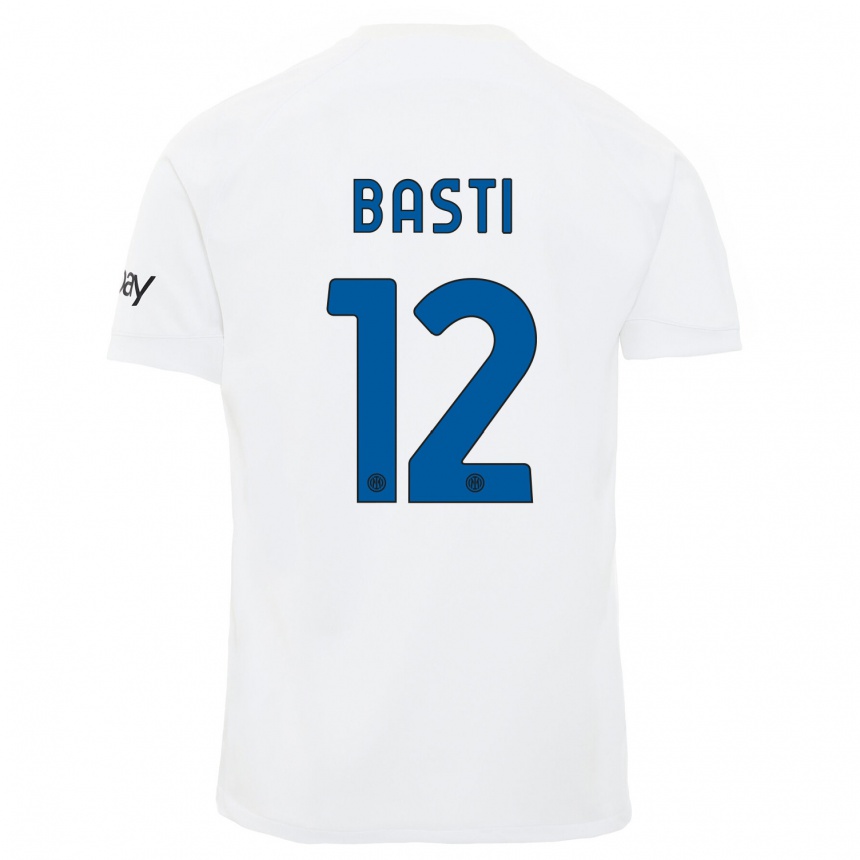 Kinder Fußball Matteo Basti #12 Weiß Auswärtstrikot Trikot 2023/24 T-Shirt Luxemburg
