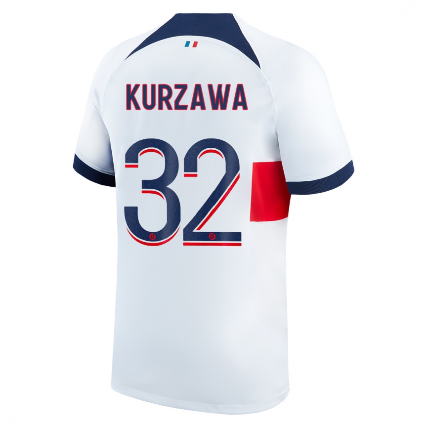 Kinder Fußball Layvin Kurzawa #32 Weiß Auswärtstrikot Trikot 2023/24 T-Shirt Luxemburg