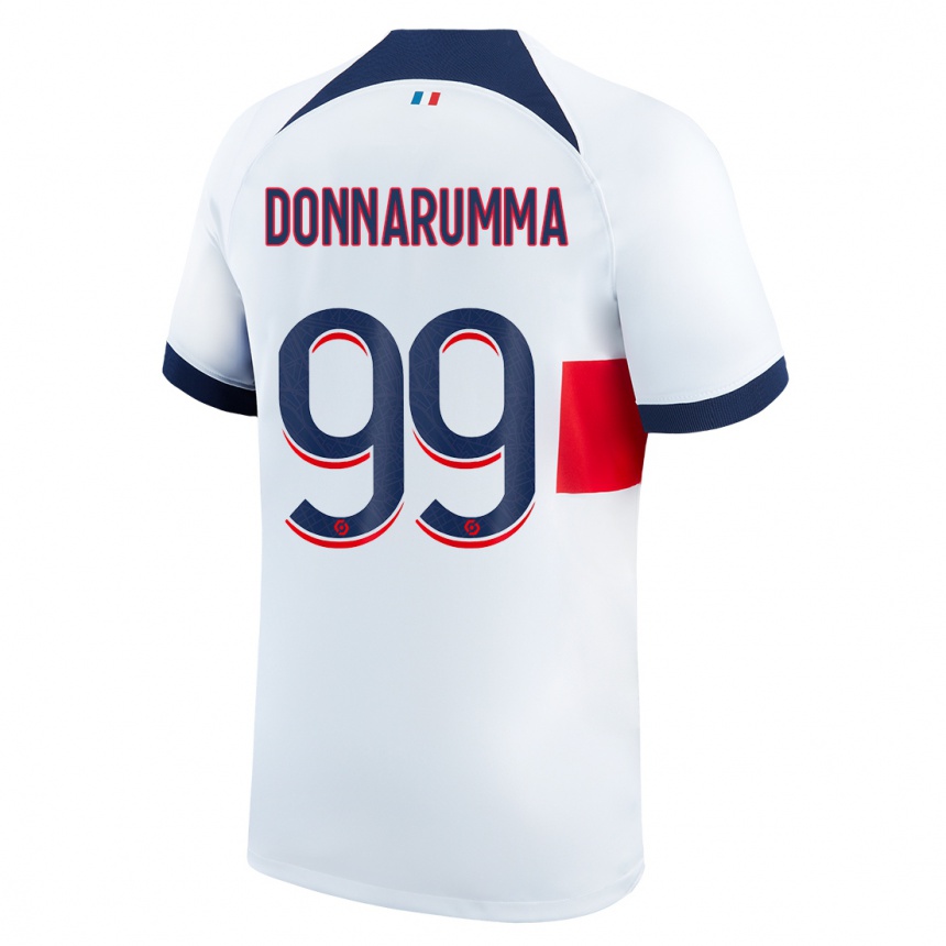 Kinder Fußball Gianluigi Donnarumma #99 Weiß Auswärtstrikot Trikot 2023/24 T-Shirt Luxemburg