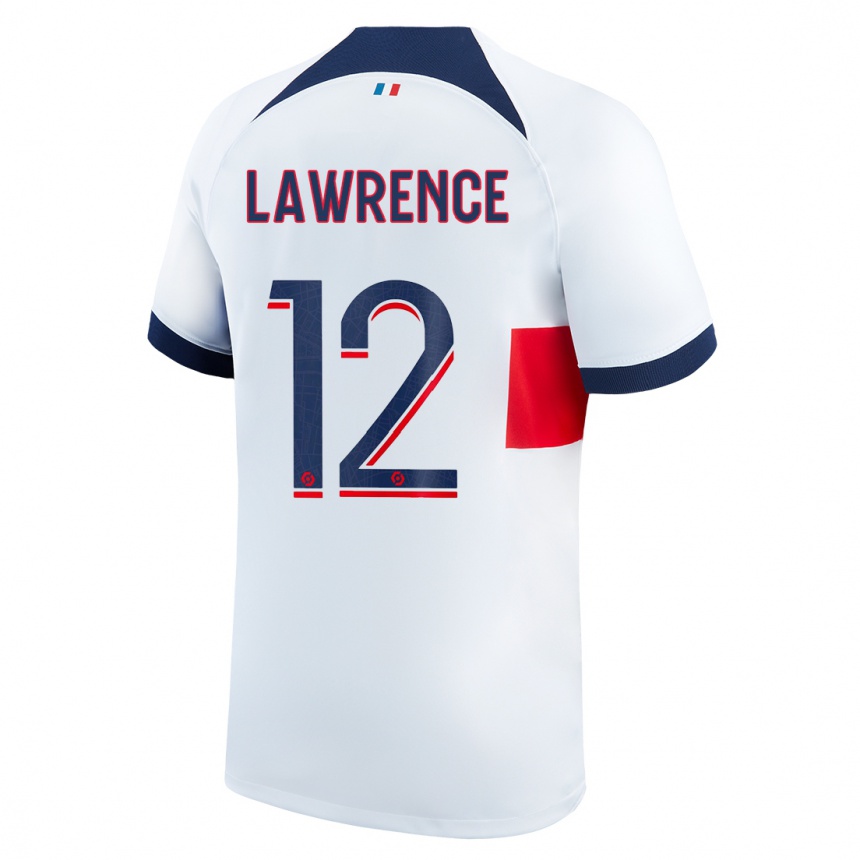 Kinder Fußball Ashley Lawrence #12 Weiß Auswärtstrikot Trikot 2023/24 T-Shirt Luxemburg