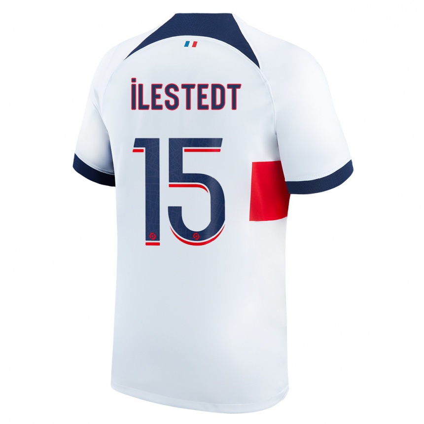 Kinder Fußball Amanda Ilestedt #15 Weiß Auswärtstrikot Trikot 2023/24 T-Shirt Luxemburg