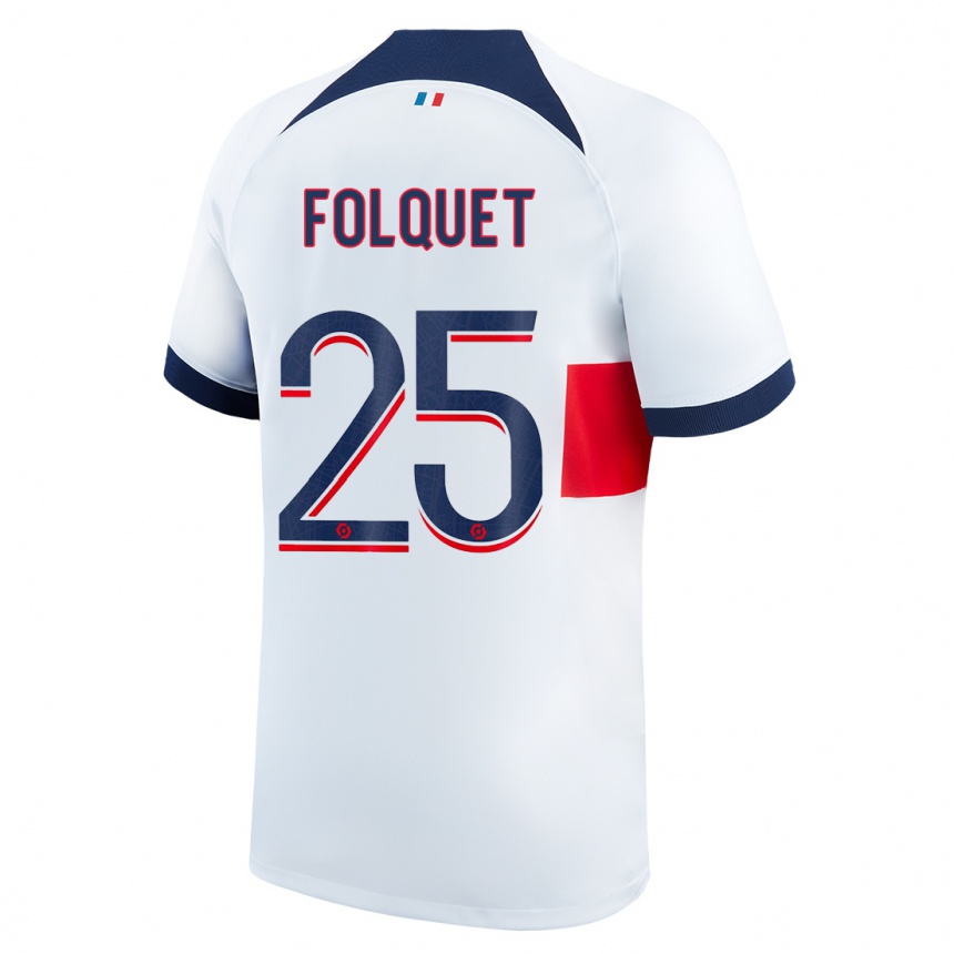 Kinder Fußball Magnaba Folquet #25 Weiß Auswärtstrikot Trikot 2023/24 T-Shirt Luxemburg