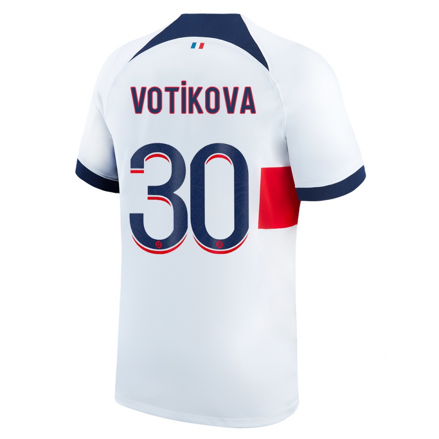 Kinder Fußball Barbora Votikova #30 Weiß Auswärtstrikot Trikot 2023/24 T-Shirt Luxemburg