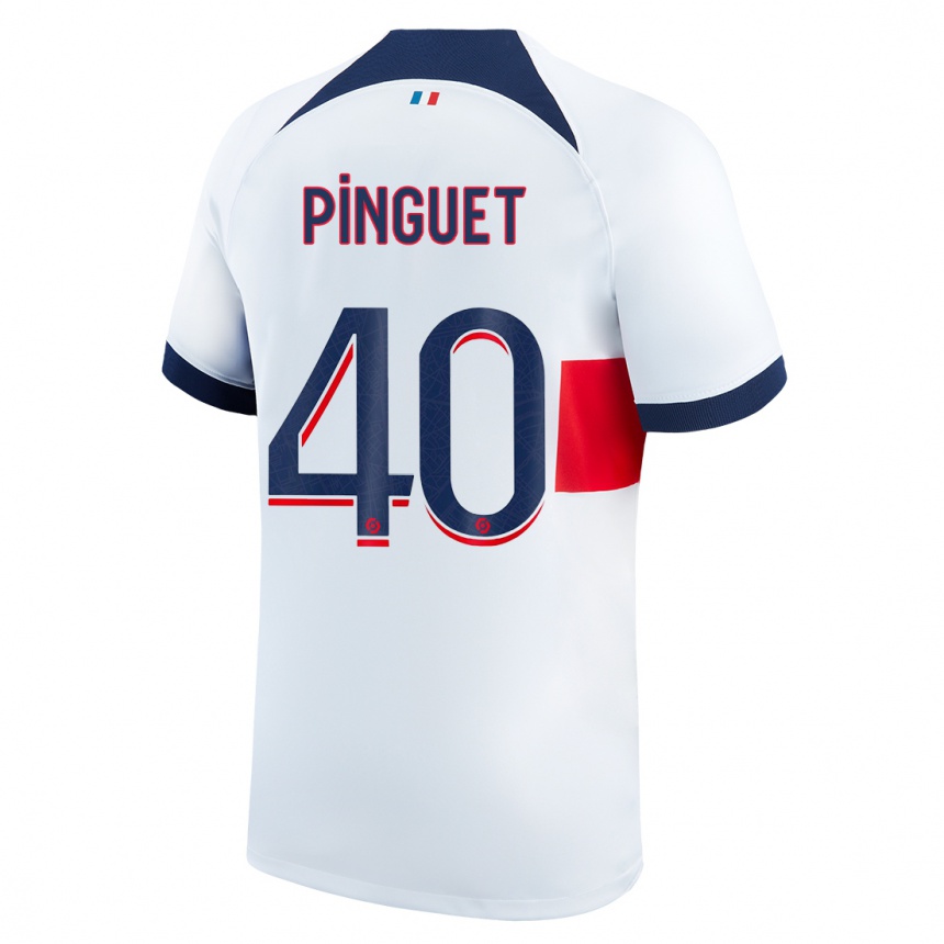 Kinder Fußball Alice Pinguet #40 Weiß Auswärtstrikot Trikot 2023/24 T-Shirt Luxemburg