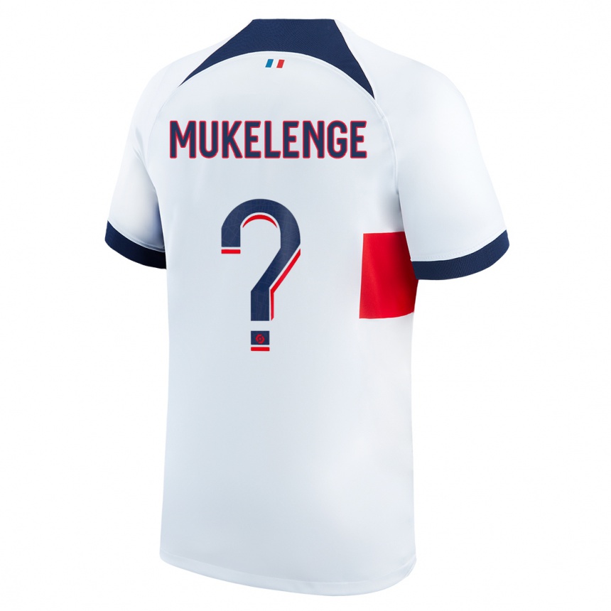 Kinder Fußball Christ Mukelenge #0 Weiß Auswärtstrikot Trikot 2023/24 T-Shirt Luxemburg