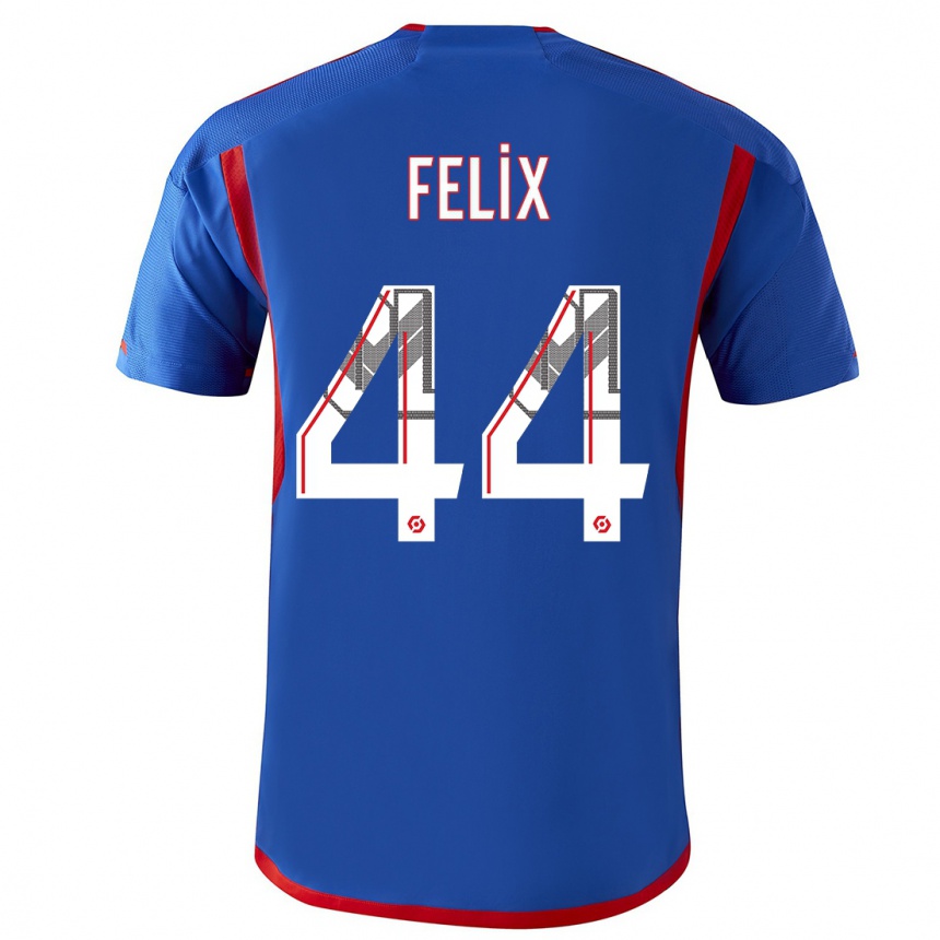 Kinder Fußball Marley Felix #44 Blau Rot Auswärtstrikot Trikot 2023/24 T-Shirt Luxemburg