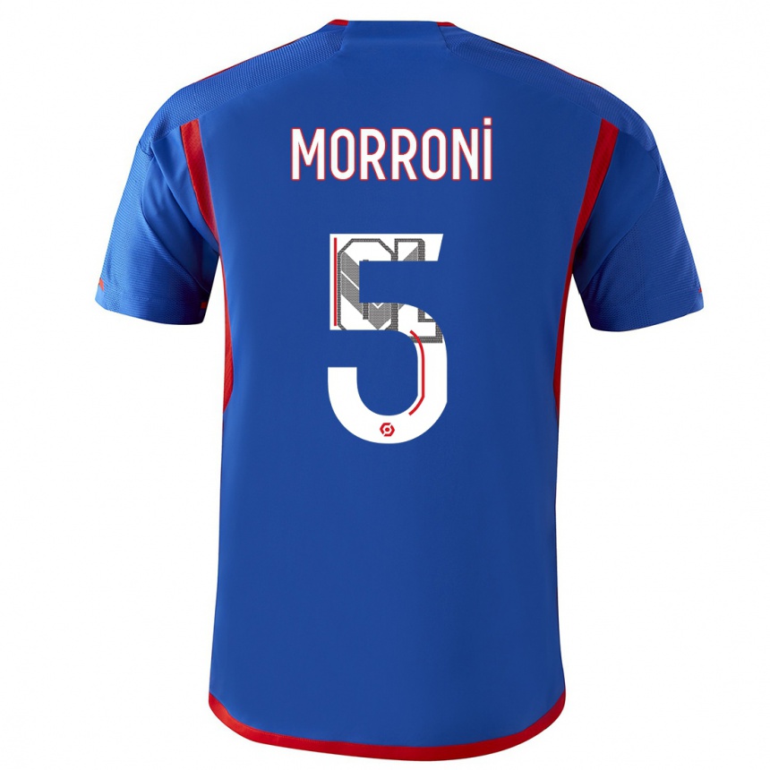 Kinder Fußball Perle Morroni #5 Blau Rot Auswärtstrikot Trikot 2023/24 T-Shirt Luxemburg