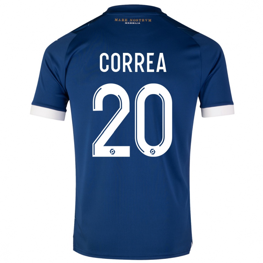 Kinder Fußball Joaquin Correa #20 Dunkelblau Auswärtstrikot Trikot 2023/24 T-Shirt Luxemburg