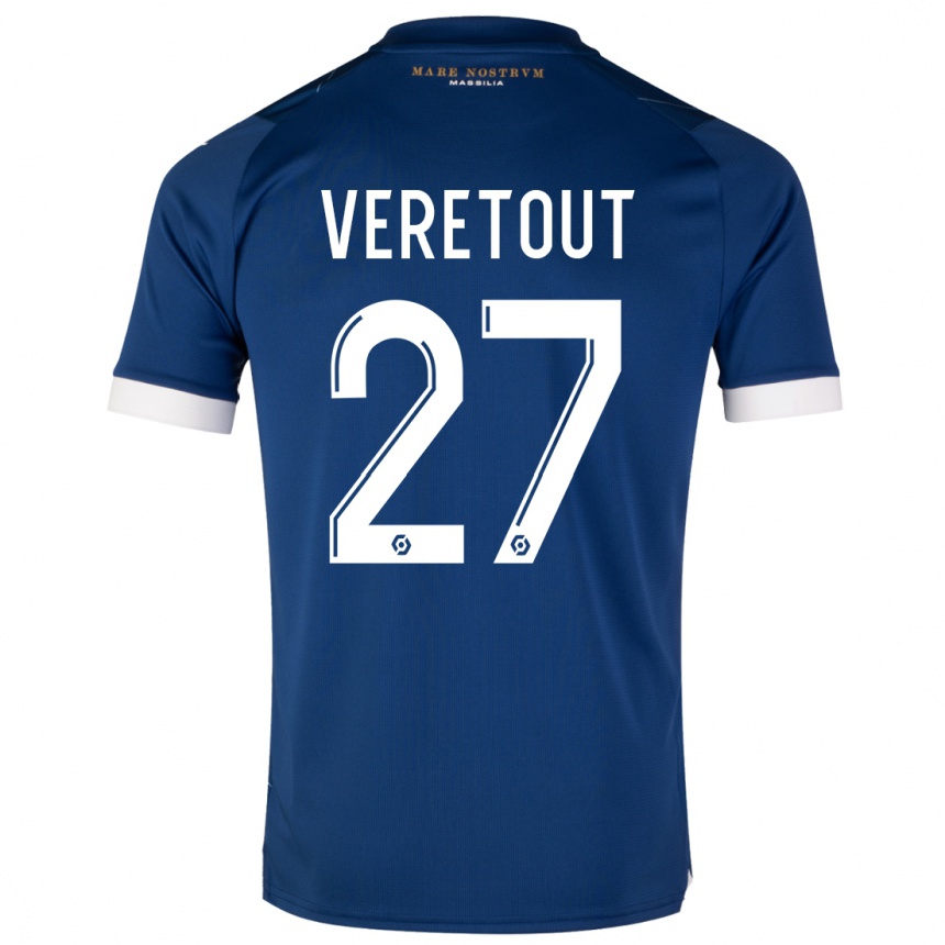 Kinder Fußball Jordan Veretout #27 Dunkelblau Auswärtstrikot Trikot 2023/24 T-Shirt Luxemburg