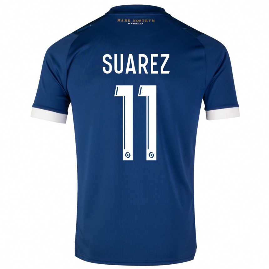 Kinder Fußball Luis Suarez #11 Dunkelblau Auswärtstrikot Trikot 2023/24 T-Shirt Luxemburg