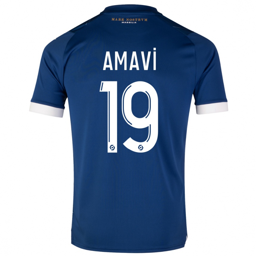 Kinder Fußball Jordan Amavi #19 Dunkelblau Auswärtstrikot Trikot 2023/24 T-Shirt Luxemburg