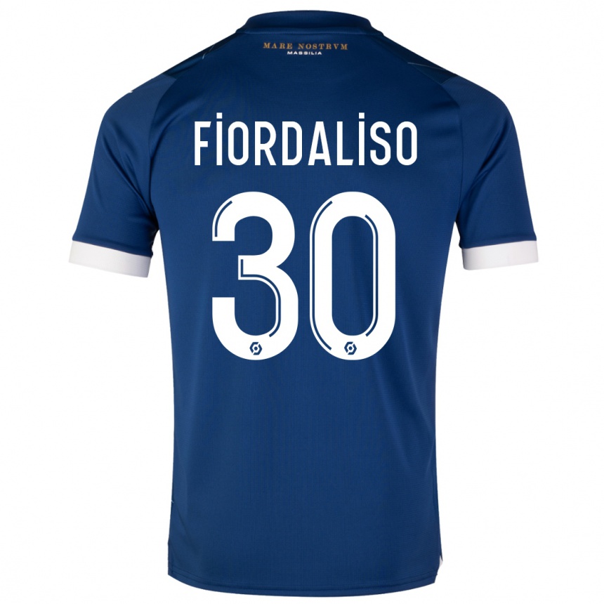 Kinder Fußball Thelma Fiordaliso #30 Dunkelblau Auswärtstrikot Trikot 2023/24 T-Shirt Luxemburg