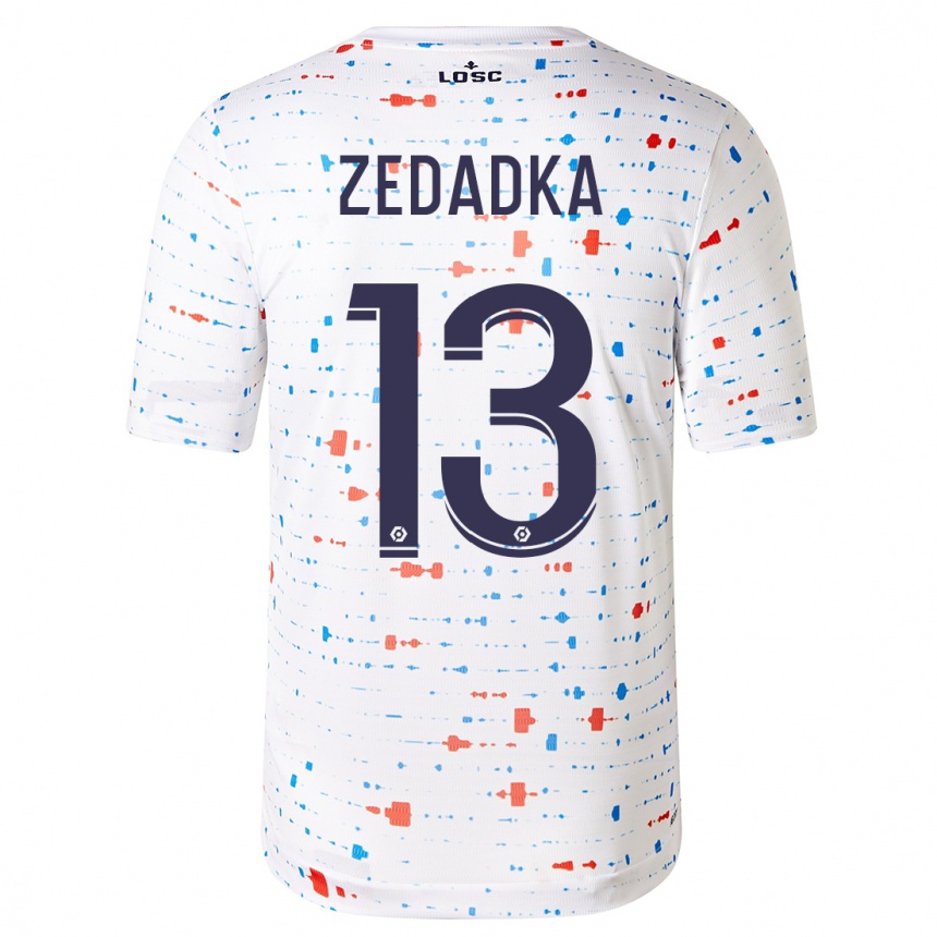 Kinder Fußball Akim Zedadka #13 Weiß Auswärtstrikot Trikot 2023/24 T-Shirt Luxemburg
