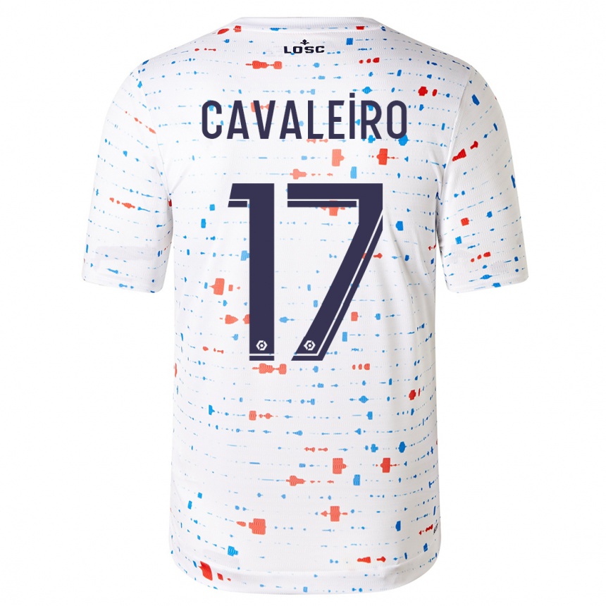 Kinder Fußball Ivan Cavaleiro #17 Weiß Auswärtstrikot Trikot 2023/24 T-Shirt Luxemburg