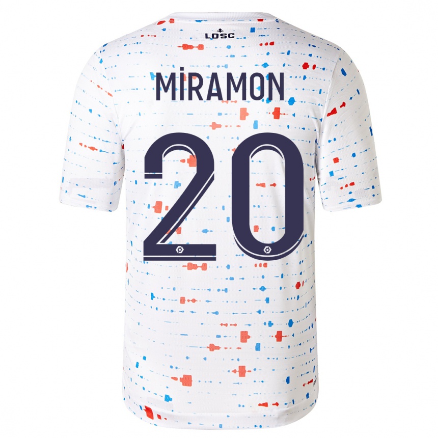 Kinder Fußball Ignacio Miramón #20 Weiß Auswärtstrikot Trikot 2023/24 T-Shirt Luxemburg