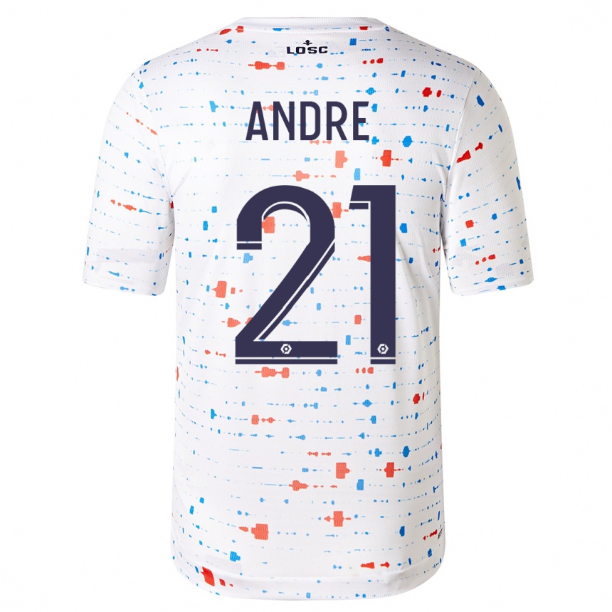 Kinder Fußball Benjamin André #21 Weiß Auswärtstrikot Trikot 2023/24 T-Shirt Luxemburg