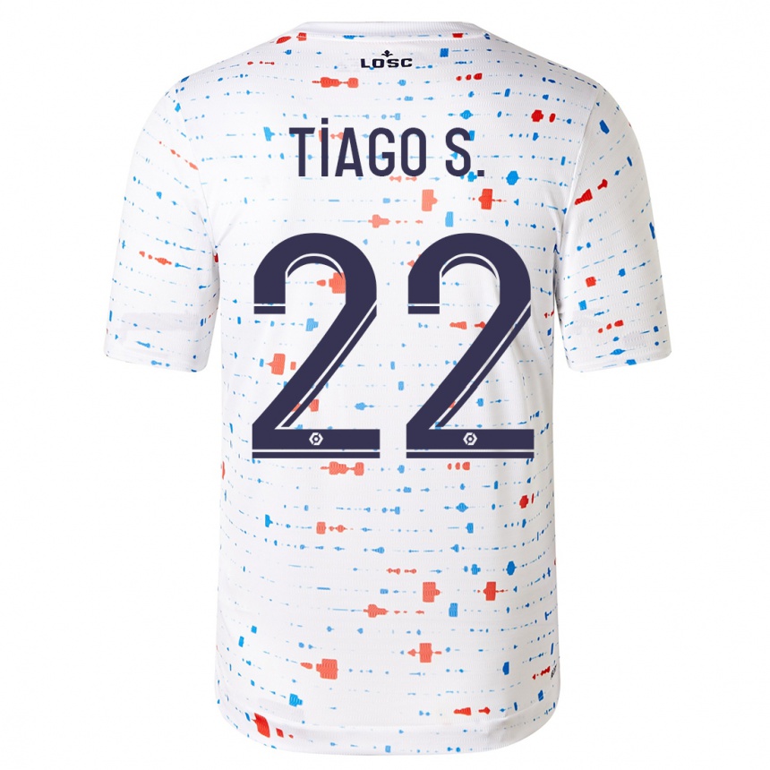 Kinder Fußball Tiago Santos #22 Weiß Auswärtstrikot Trikot 2023/24 T-Shirt Luxemburg
