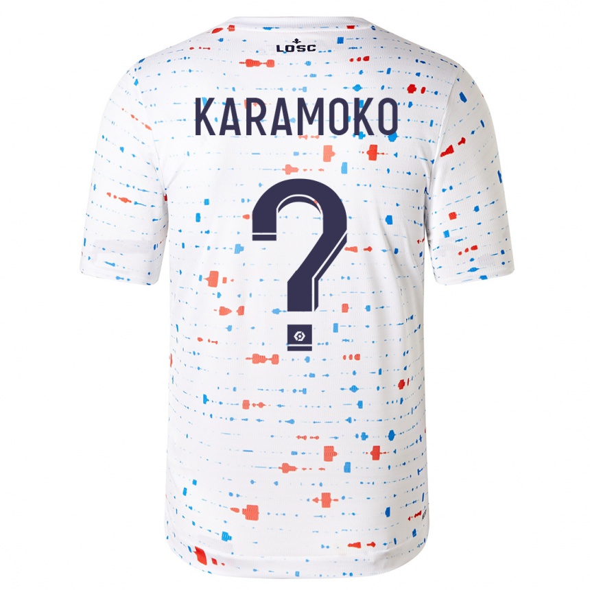Kinder Fußball Ibrahim Karamoko #0 Weiß Auswärtstrikot Trikot 2023/24 T-Shirt Luxemburg