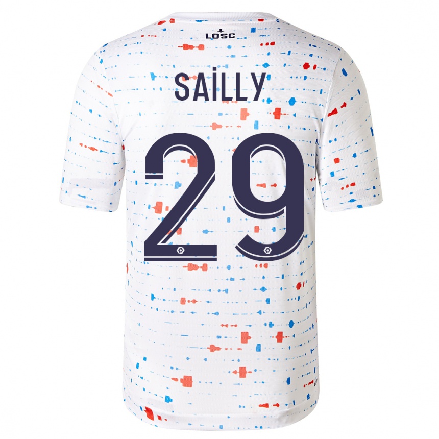 Kinder Fußball Charlotte Sailly #29 Weiß Auswärtstrikot Trikot 2023/24 T-Shirt Luxemburg