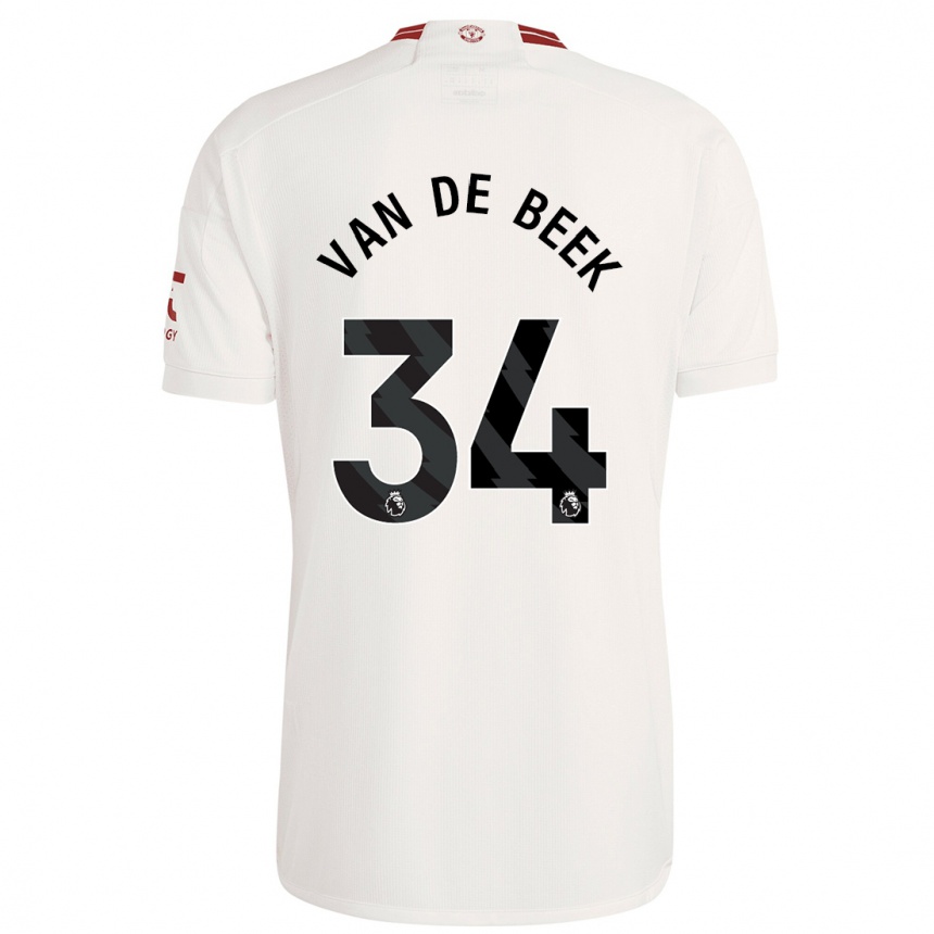 Kinder Fußball Donny Van De Beek #34 Weiß Ausweichtrikot Trikot 2023/24 T-Shirt Luxemburg