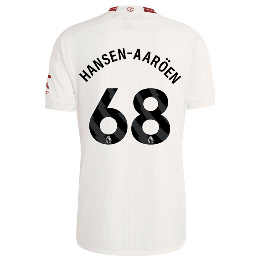 Kinder Fußball Isak Hansen-Aaröen #68 Weiß Ausweichtrikot Trikot 2023/24 T-Shirt Luxemburg